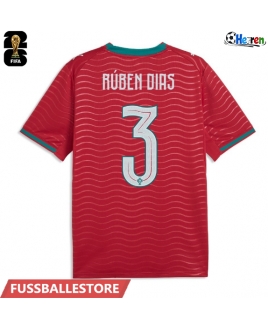 Günstige Portugal Ruben Dias #3 Heimtrikot WM 2026 Kurzarm